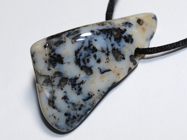 dendritic agate with cord or silver 925