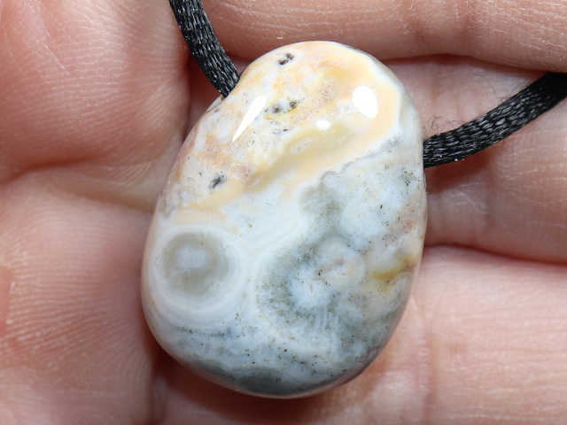 ocean jasper with cord or silver 925
