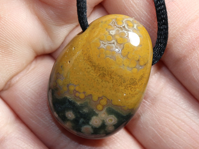 ocean jasper with cord or silver 925