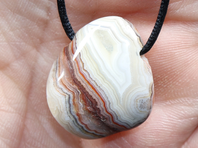 crazy lace agate with cord or silver 925
