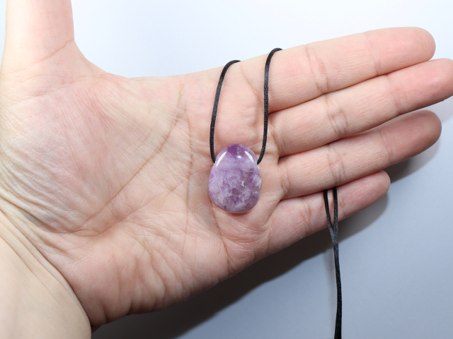 amethyst with cord or silver 925