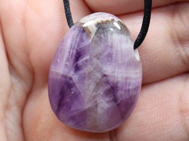 amethyst with cord or silver 925