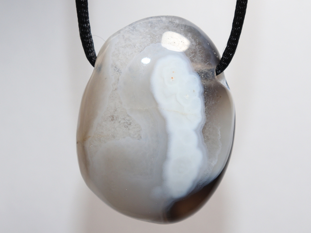 Botswana agate with cord or silver 925