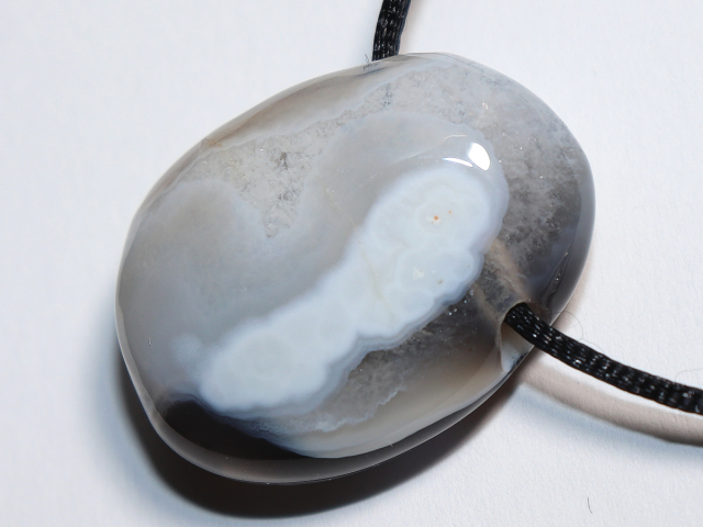 Botswana agate with cord or silver 925