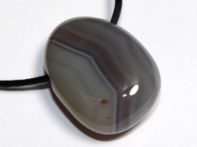 Botswana agate with cord or silver 925