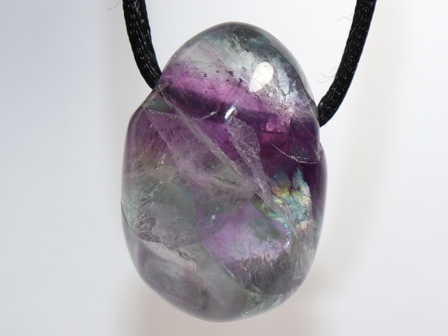 fluorite with cord or silver 925