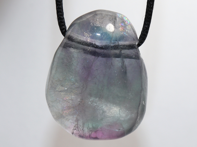 fluorite with cord or silver 925