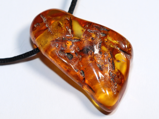 amber with cord or silver 925