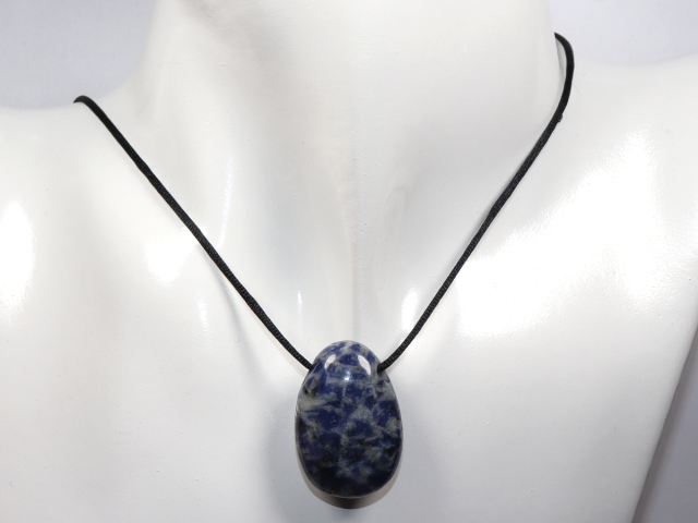 sodalite with cord or silver 925