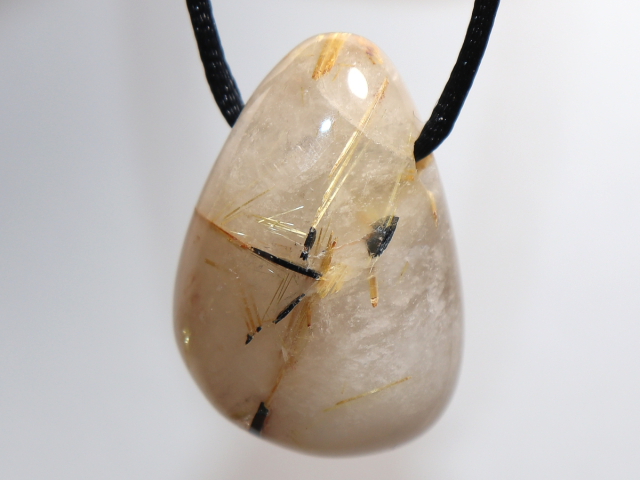 rutilated quartz with cord or silver 925