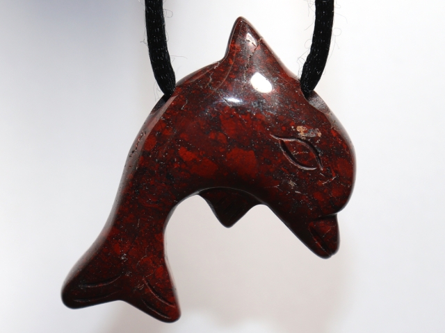 brecciated jasper with cord or silver 925