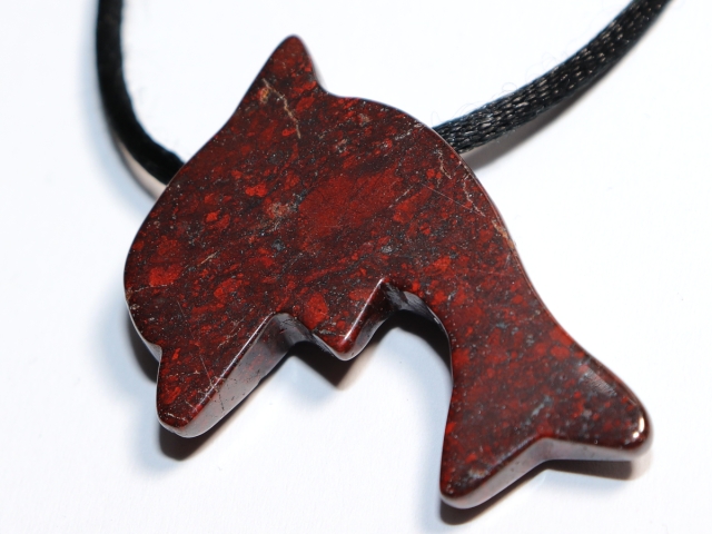 brecciated jasper with cord or silver 925