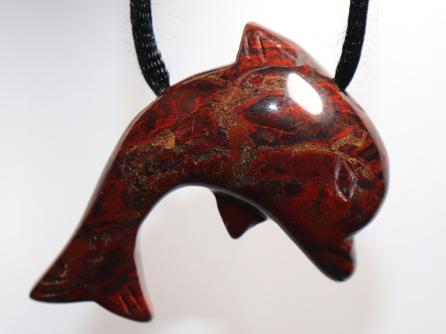 brecciated jasper with cord or silver 925