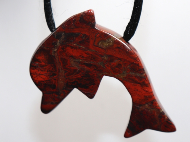 brecciated jasper with cord or silver 925