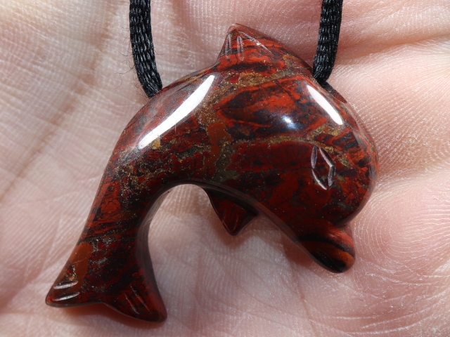 brecciated jasper with cord or silver 925