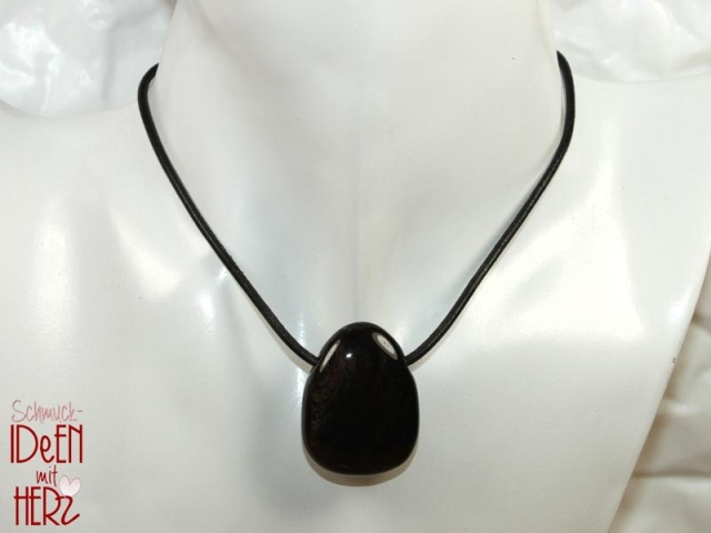 Gold obsidian on cord