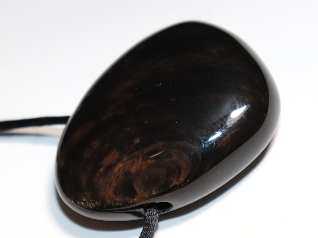 Gold obsidian on cord