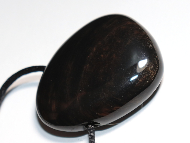 gold obsidian with cord or silver 925