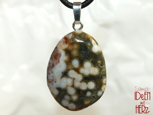Ocean jasper on cord