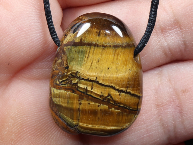 Tigerauge mit Band oder Silber 925