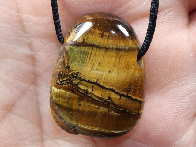 Tigerauge mit Band oder Silber 925