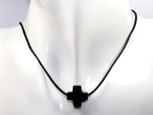onyx with cord or silver 925