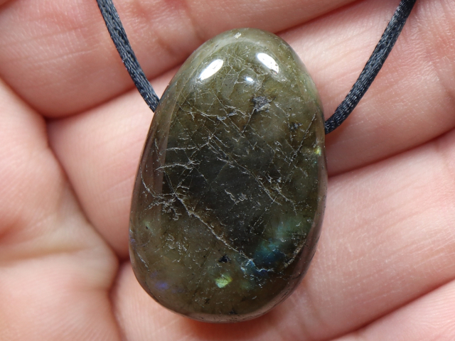 labradorite with cord or silver 925