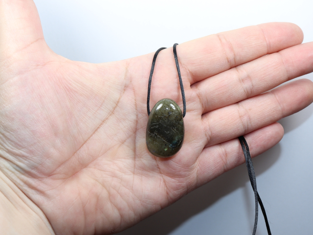 labradorite with cord or silver 925