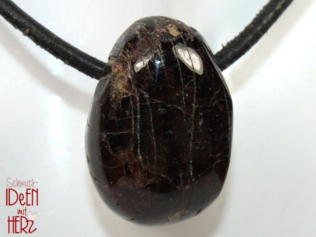 Garnet on cord