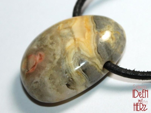 Crazy lace agate on cord