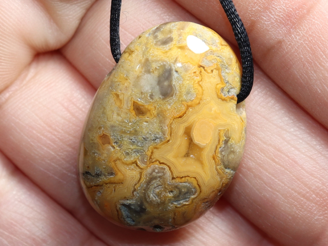 crazy lace agate with cord or silver 925