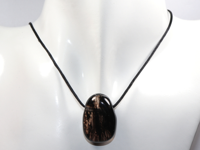 Lamellenobsidian mit Band oder Silber 925