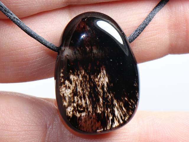 Lamellenobsidian mit Band oder Silber 925