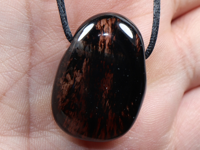 Lamellenobsidian mit Band oder Silber 925
