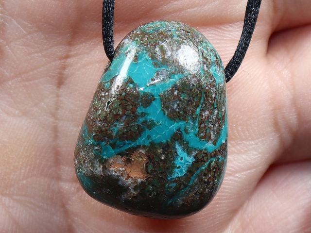 Chrysokoll mit Band oder Silber 925