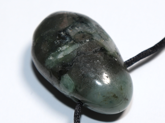 emerald with cord or silver 925