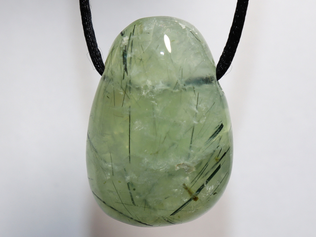 Preview: prehnite with epidote with cord or silver 925