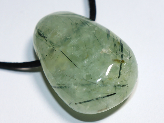 prehnite with epidote with cord or silver 925