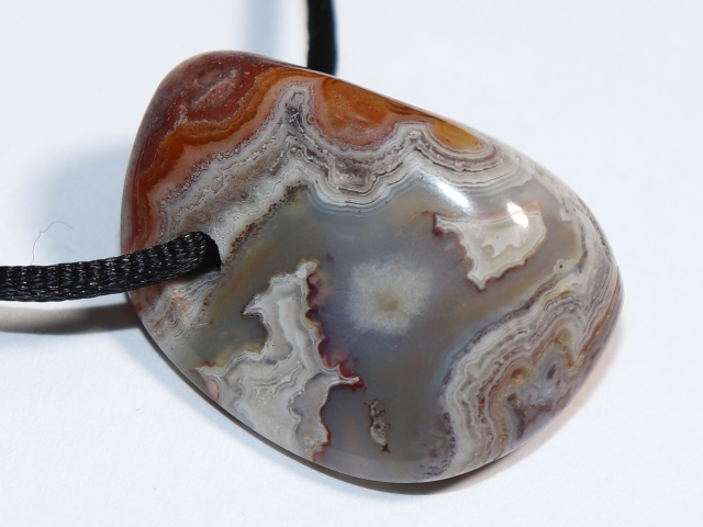 crazy lace agate with cord or silver 925