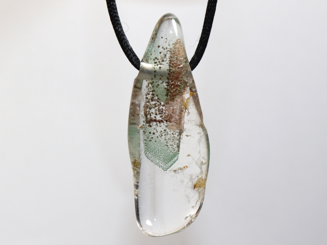 phantom quartz with cord or silver 925