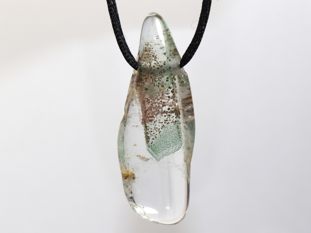 phantom quartz with cord or silver 925