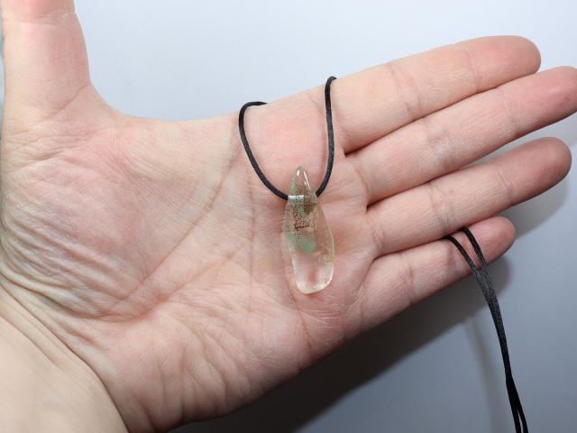 phantom quartz with cord or silver 925
