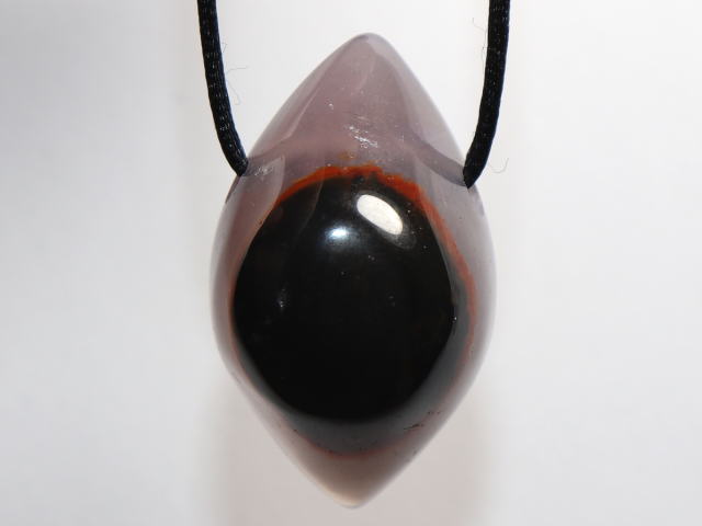 eye agate (sardonyx) with cord or silver 925