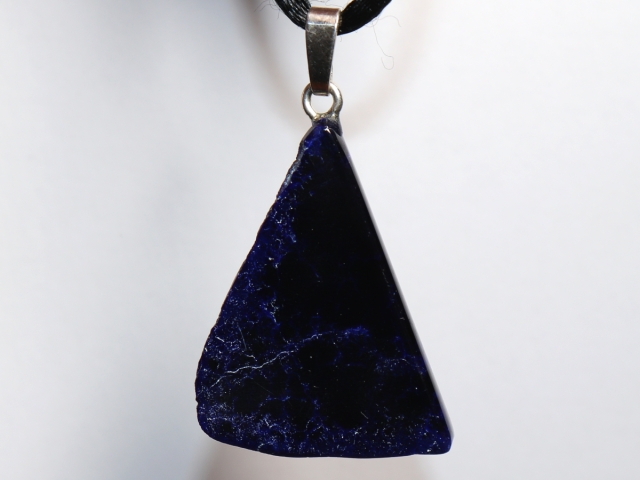 azurite with cord or silver 925
