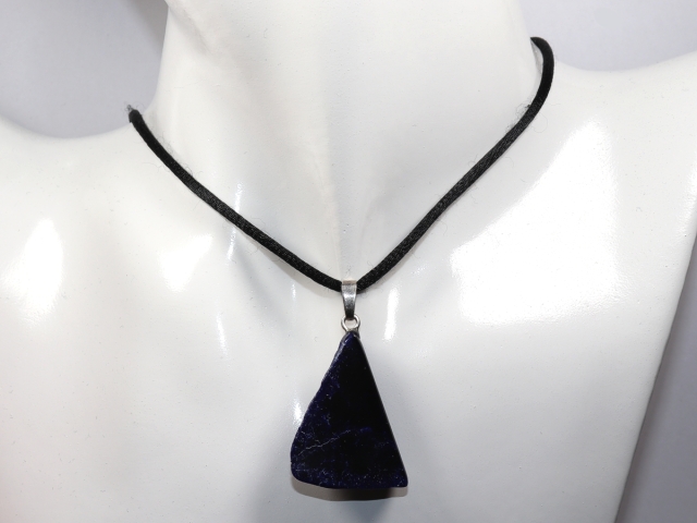 azurite with cord or silver 925