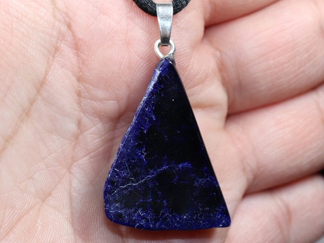 azurite with cord or silver 925
