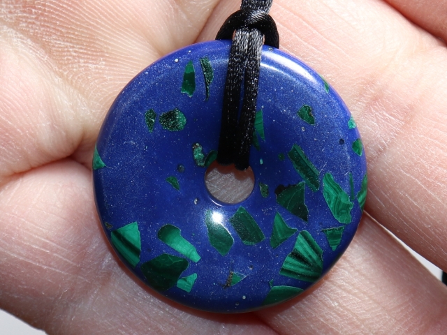azurite-malachite with cord