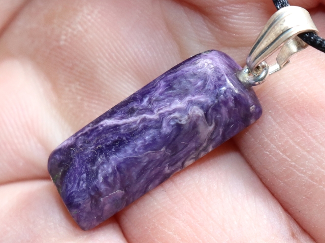 charoite with cord or silver 925