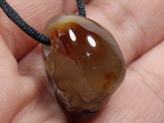 fire agate with cord or silver 925