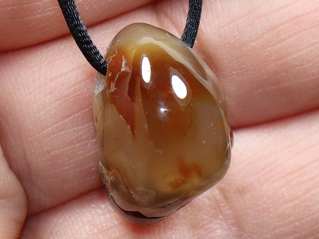 fire agate with cord or silver 925